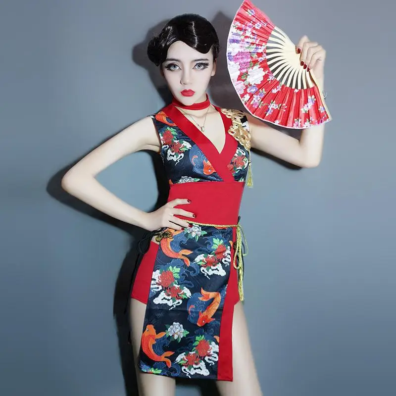 

New Women Girls Bar Ds Show Stage Dance Costumes for Singer Dress Sexy Nightclub DJ Female Singer Theme Party Lead Dress