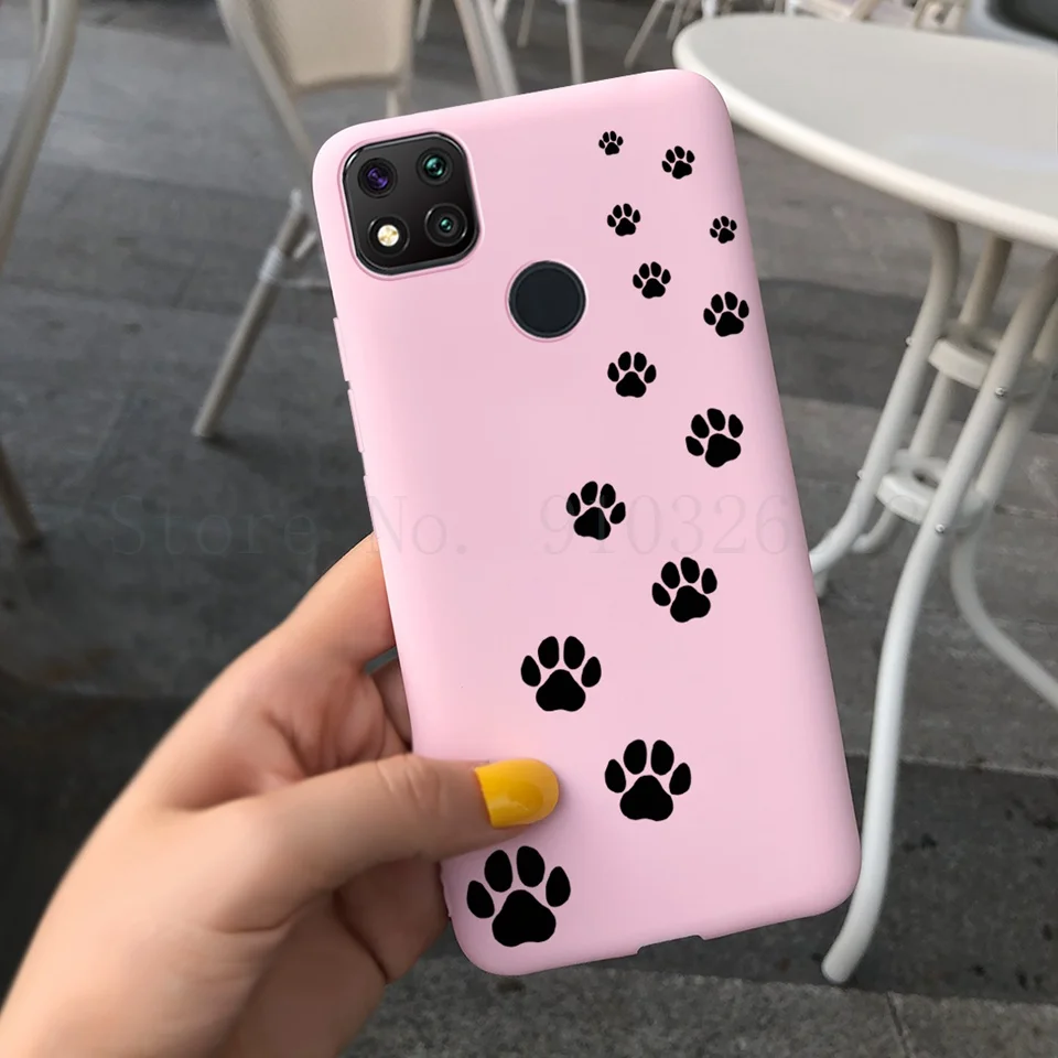 Cute Cat Paw Painted Soft Silicone Phone Case For Xiaomi Redmi 9C  9 C NFC Cat Dog Back Pig Cover For Redmi 9 9c 9a Redmi9A 9C 9