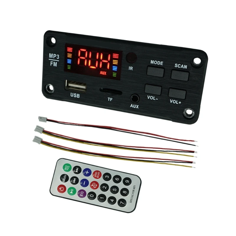 

USB MP3 Board 12V Car Stereo Hands-Free Call BT-compatible Recording Module 5V/12V AUX FM Radio Amplifier