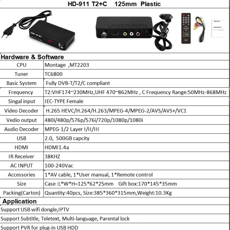 DVB-T2 DVBC Digital TV Tuner Receiver WIFI 1080P HD Decoder Set Top Box USB For Monitor Adapter Satellite | Электроника