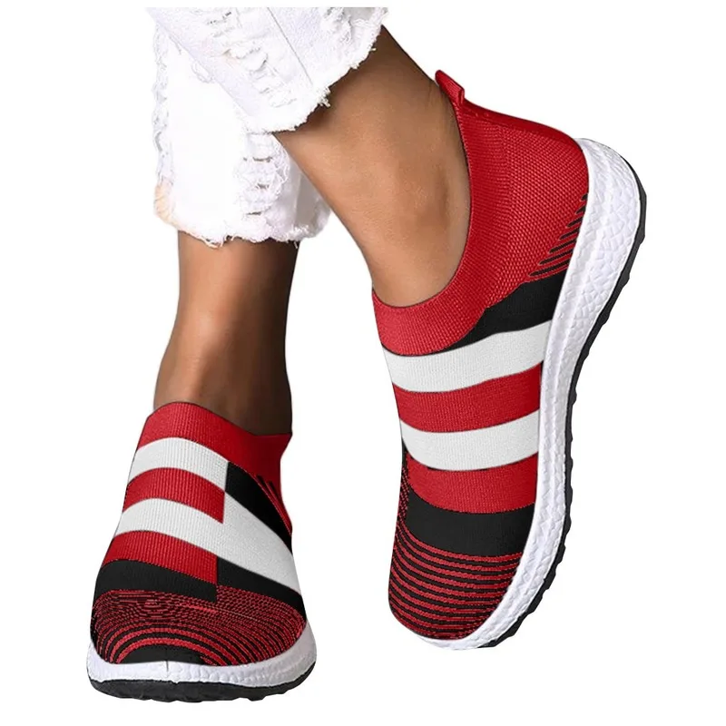 Женские повседневные кроссовки разноцветная сетчатая обувь для бега Женская