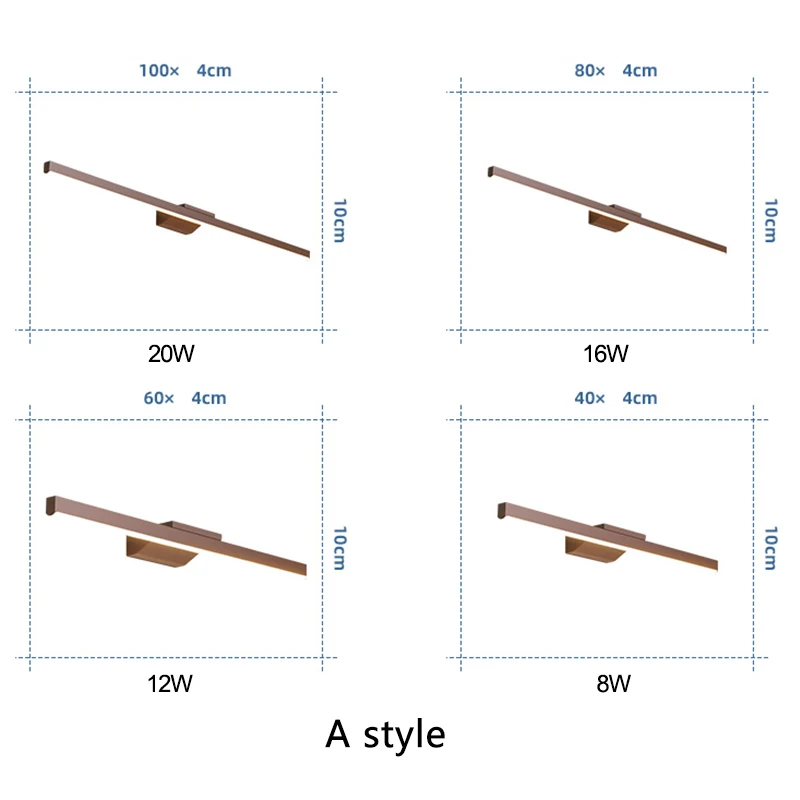 Коричневые современные светодиодные зеркальные светильники AWSIaiton настенный