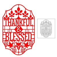 2020 new words thankful blessed metal cutting dies leaves and thanksgiving die scrapbooking for crafts card making no stamps set