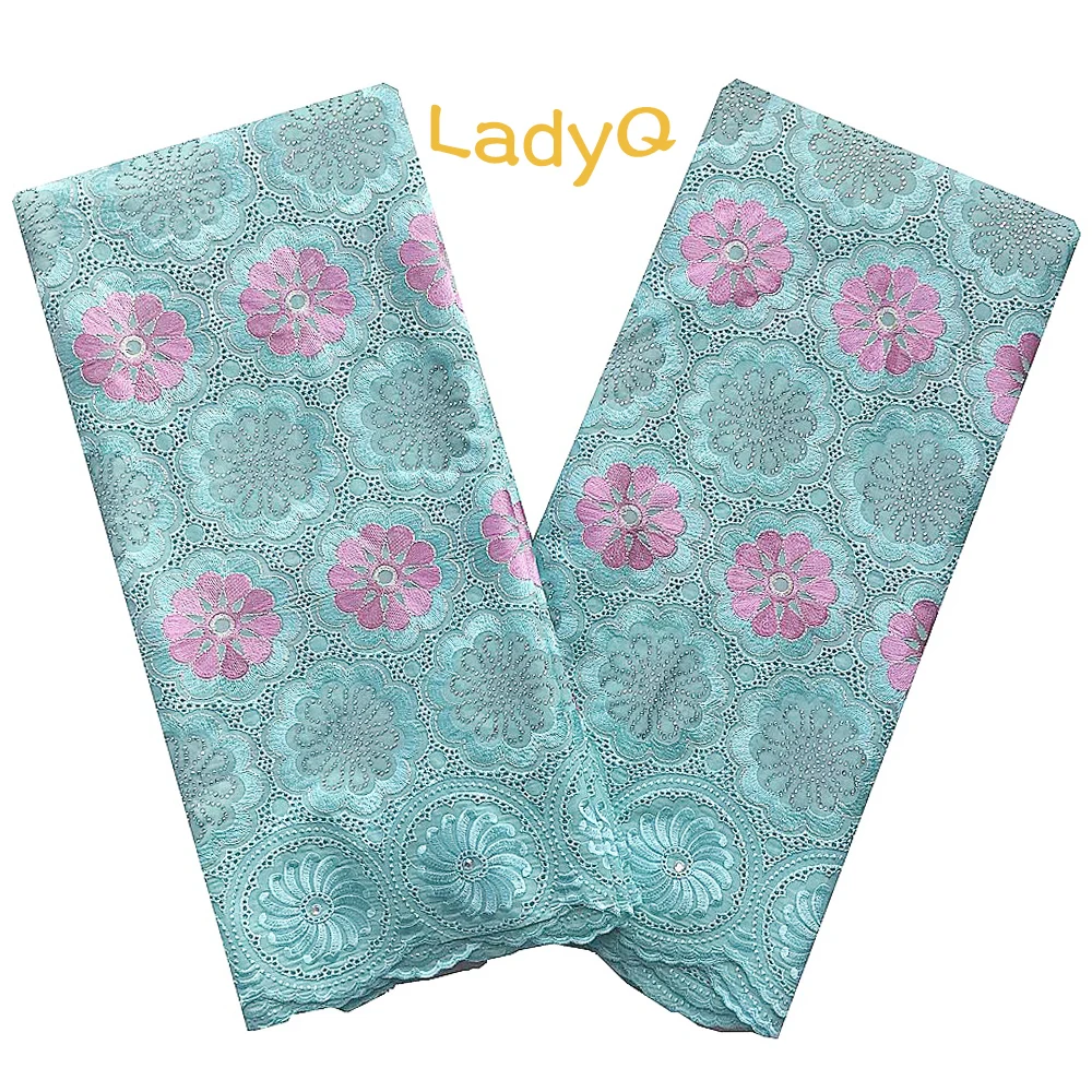 Белые нигерийские кружевные ткани для свадьбы 2018 Королевский синий хлопок