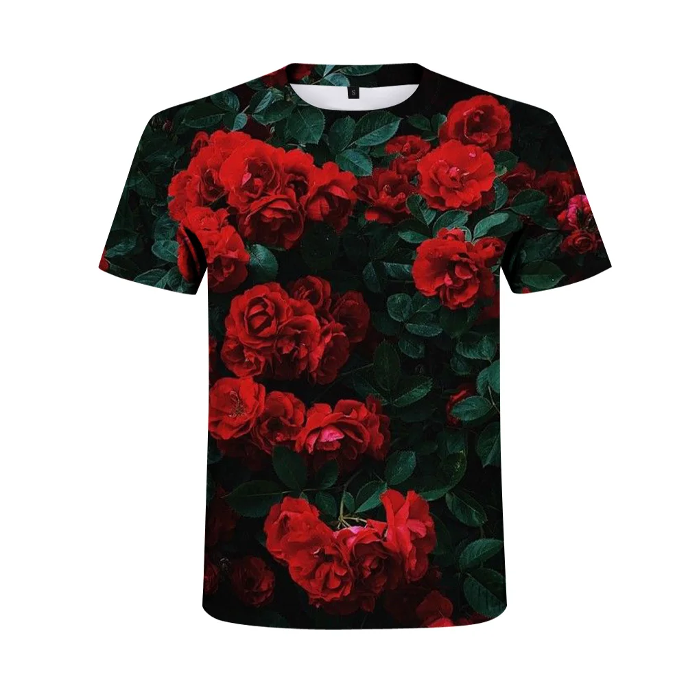 Новое поступление цветок 3D печатных футболка для мужчин и женщин Сезон лето