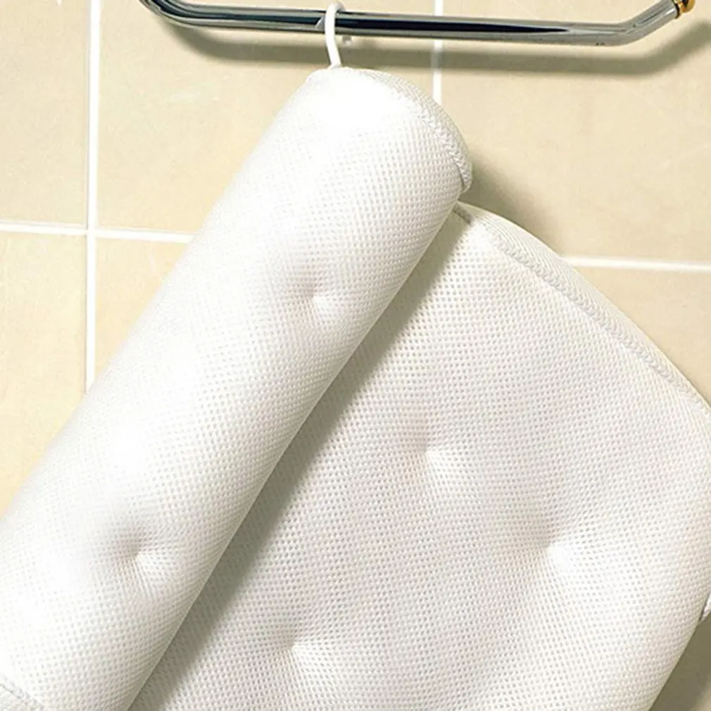 Дышащая 3D сетка подушка для ванны спа с присосками поддержка шеи и спины Дома