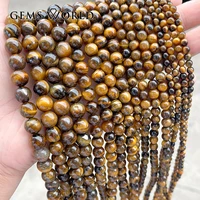 natural stone 1a quality yellow tiger eye agates round loose beads 4 6 8 10 12 mm pick size for jewelry making 15