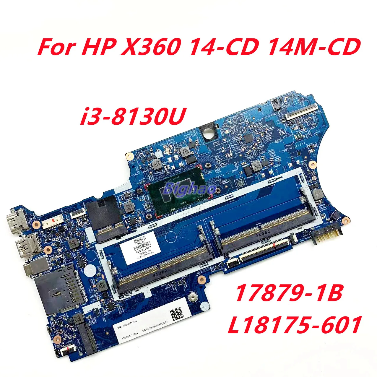 

Материнская плата 17879-1B для ноутбука HP X360, 14-CD, 14-CD, материнская плата для планшетов со стандартами памяти SR3W0, Φ 448.0E808.001B DDR4