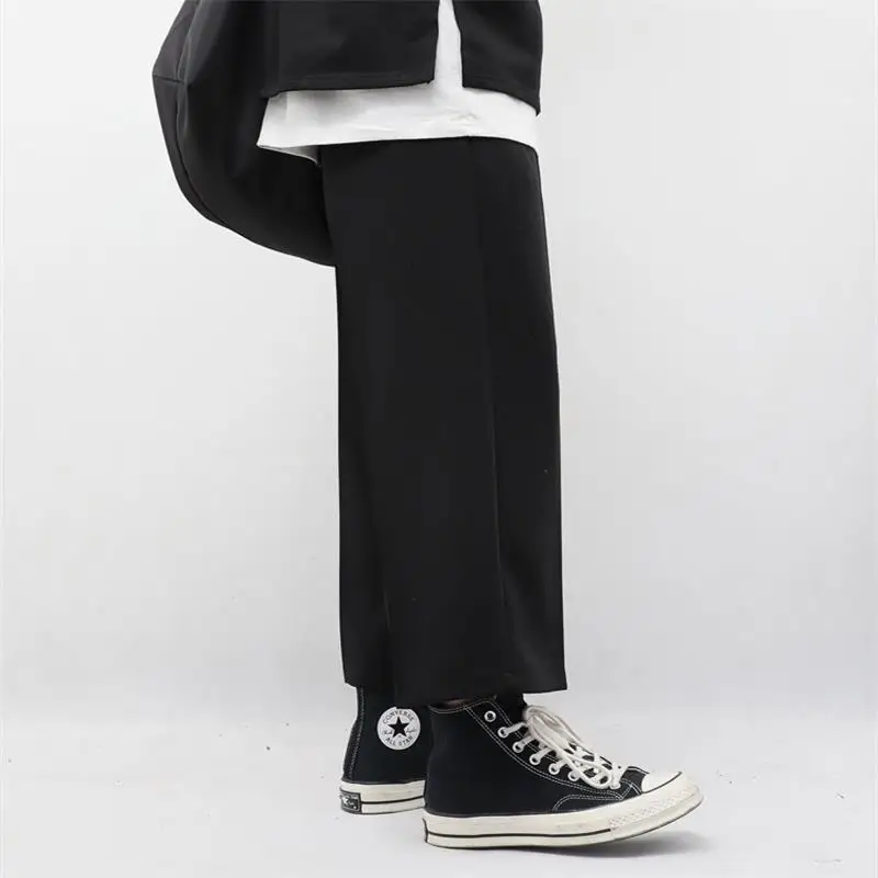 Брюки мужские демисезонные с широкими штанинами Модные свободные прямые штаны