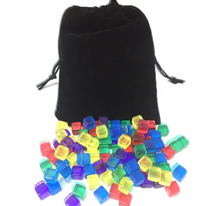 100 шт с сумкой Прозрачный квадратный уголок красочные Кристальные кости шахматы кусок прозрачный правый угол сито для игры-головоломки 8 мм