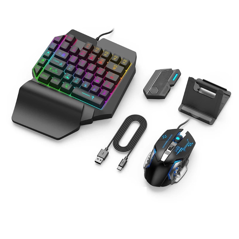 

Bluetooth-compatible Keyboard & Mouse Converter Adapter Compatible with Mobile Games PUBG mobile, Game for Peace, etc