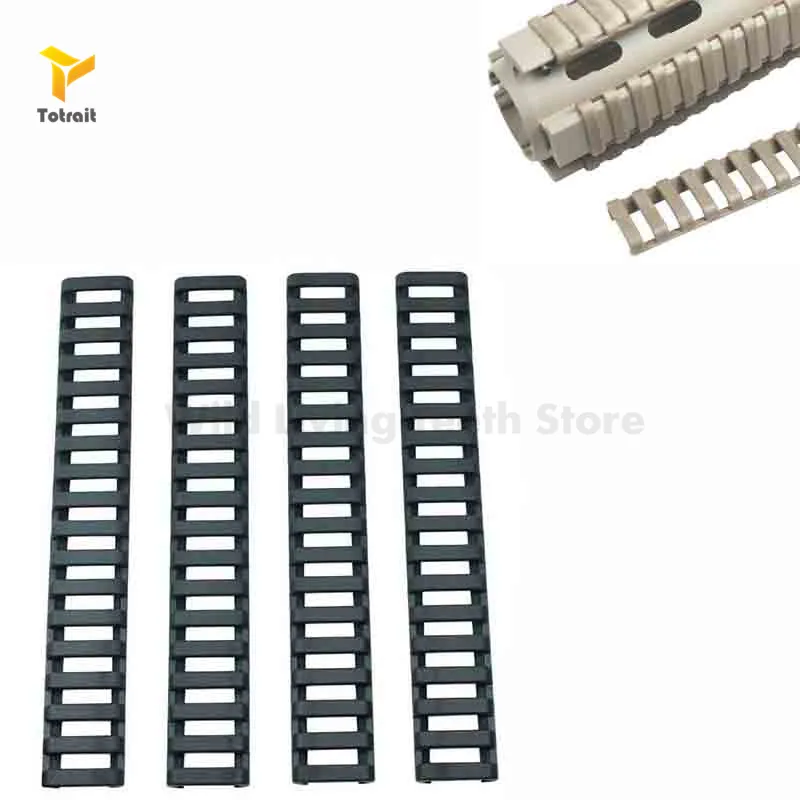 

4pcs Rail Cover Plastic Fish Bone Ladder Shape 3 Colors Rifle Handguard Heat Resistant Ladder Rubber Picatinny Rail Covers