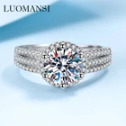 Luomansi 2 карата 3 карата 9 мм Муассанит серебряное кольцо с сертификатом GRA S925 ювелирные изделия Свадебная вечеринка подарок для женщины