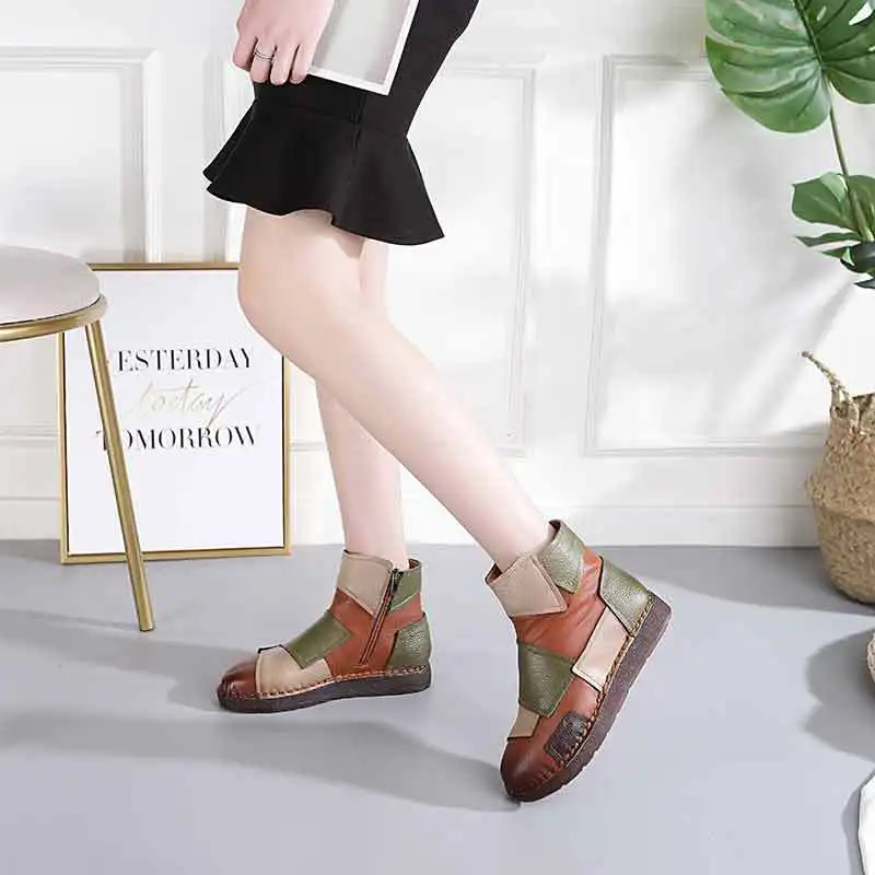 Gykaeo/женские ботинки на мягкой подошве в стиле ретро женская повседневная обувь