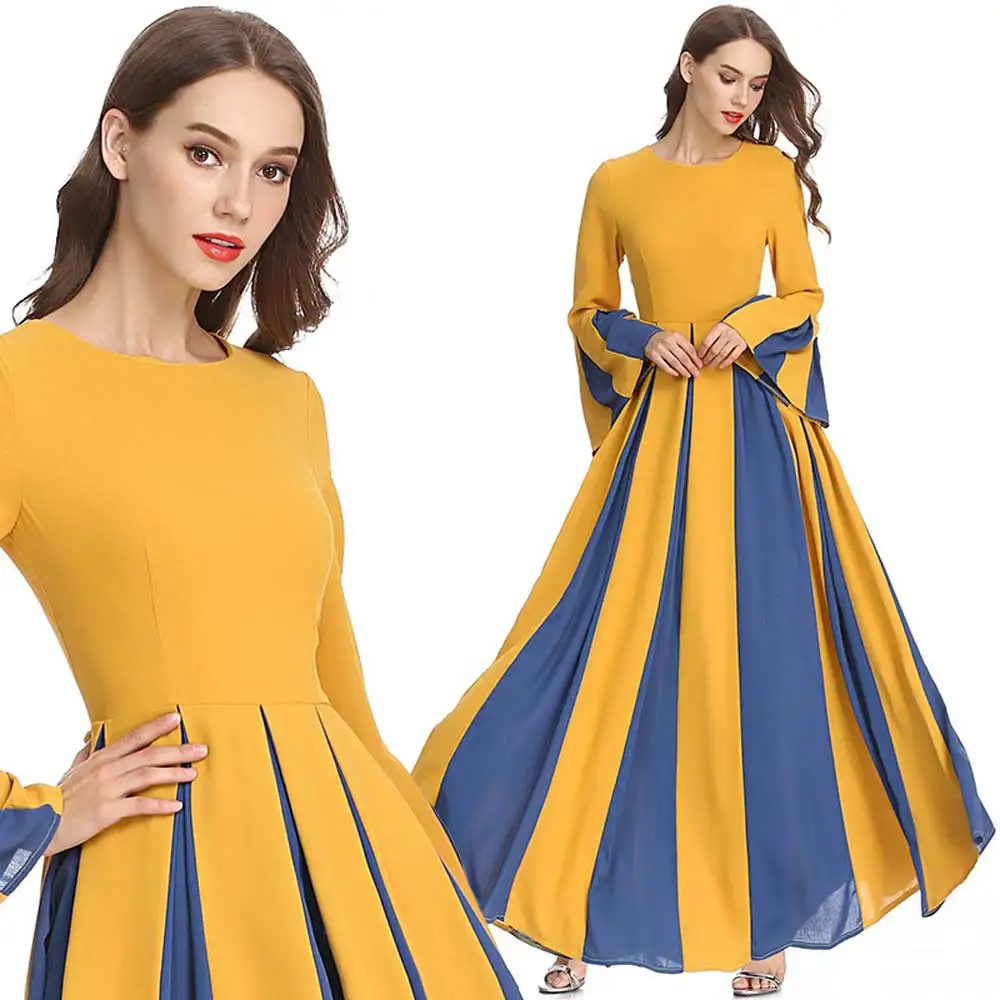 Женское элегантное платье макси с цветными блоками винтажное облегающее