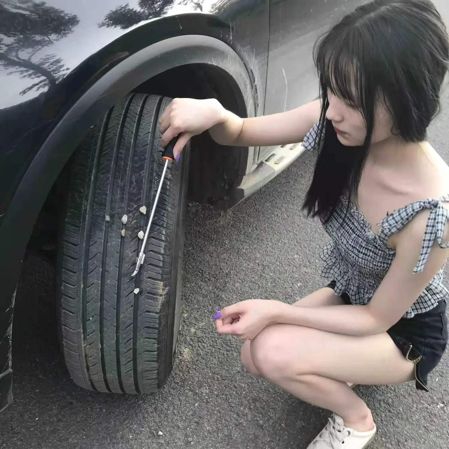 

1PC Car Tire Stone Cleaner Groove Broken Stone Remover Tire Cleaning Hook Tire Cleaning Tool Car-styling For Lexus Subaru Fiat