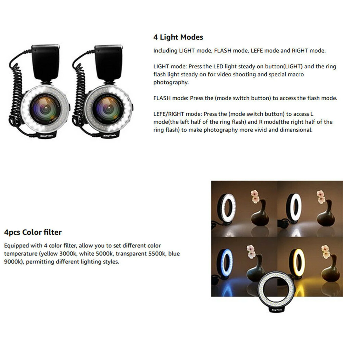

Universal Macro 48LED Ring Flash Light for Nikon Canon DSLR Cameras