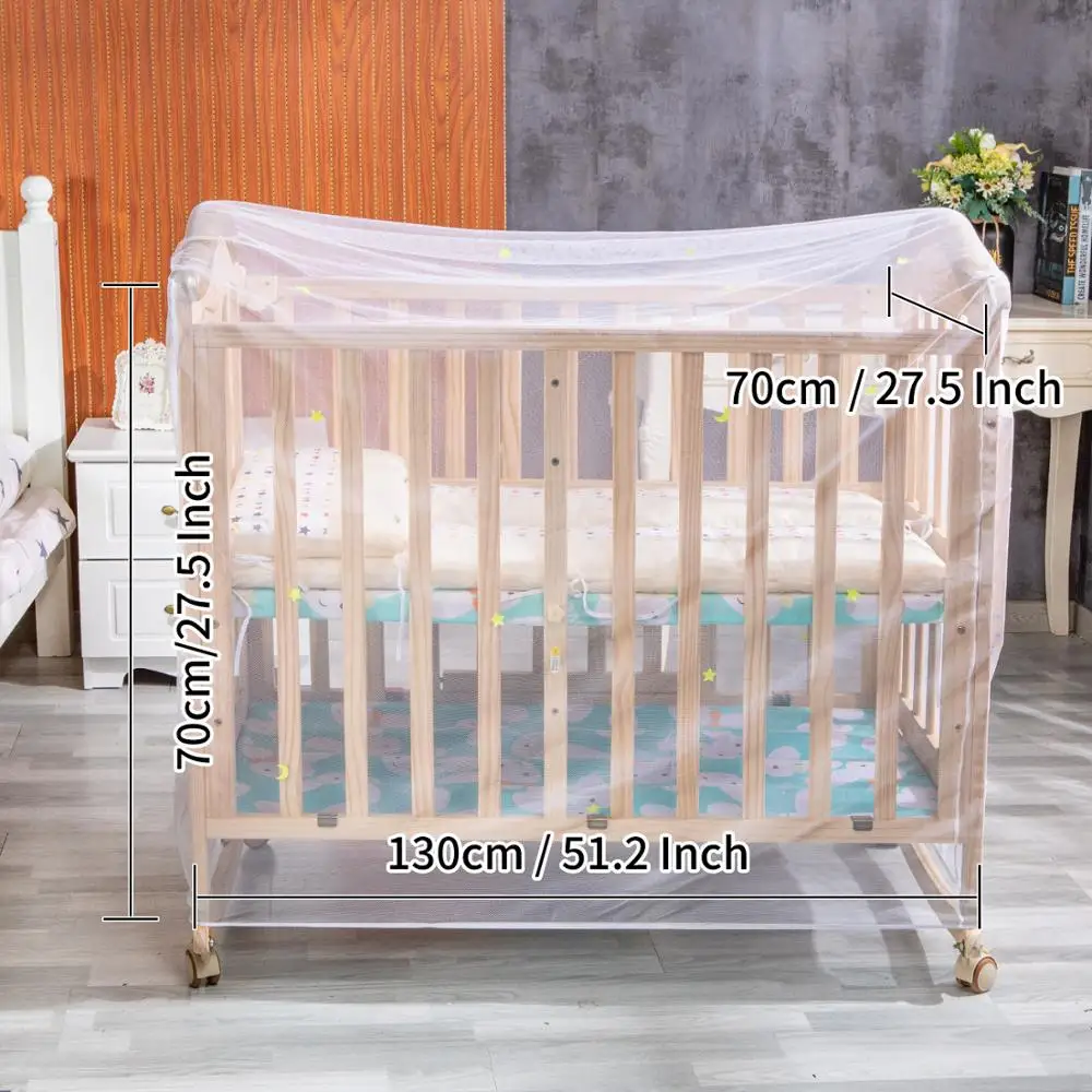 Москитная сетка для детской кроватки с флуоресцентной звездой и луной навес