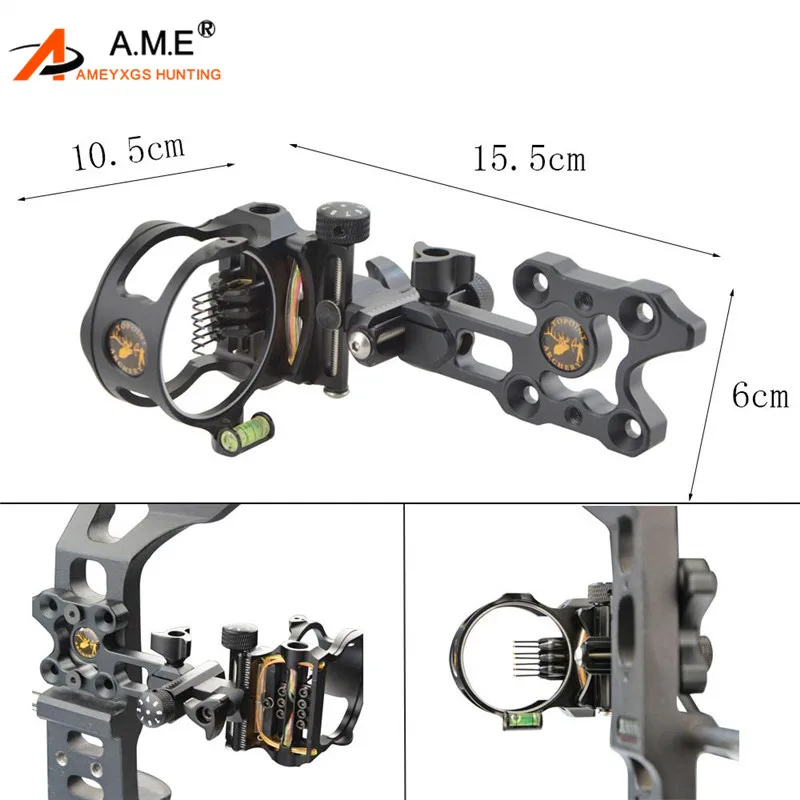 

1Pc Archery Compound Bow Sight 7 Pin (0.019) Micro Adjustable Optical Fiber For Outdoor Shooting Hunting Accessories