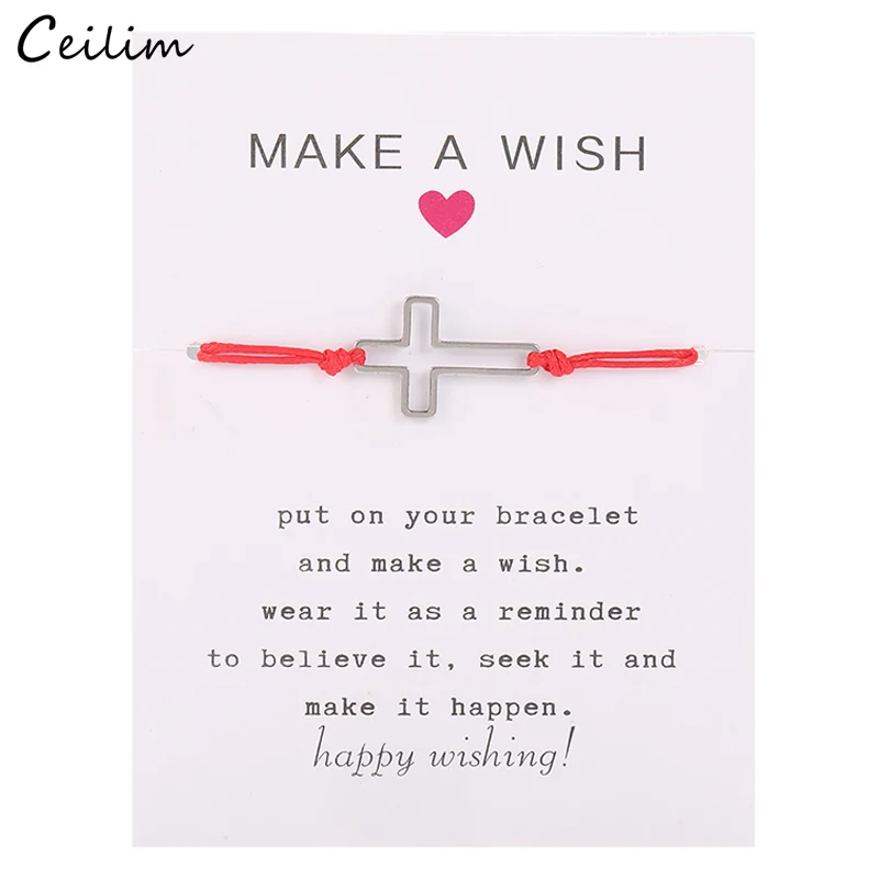 Браслет из нержавеющей стали с подвеской в виде креста Луны низка на удачу