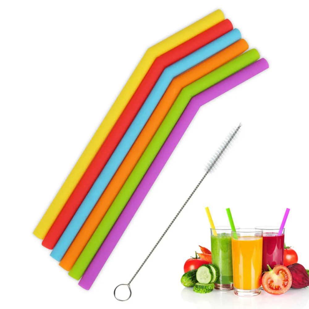 

1 шт., многоразовые силиконовые трубочки для напитков, 20 унций