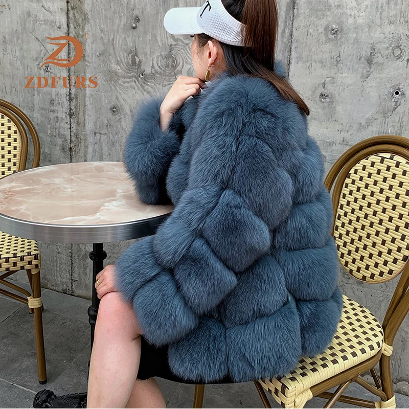 Женская кожаная куртка ZDFURS жилет из 100% натурального меха лисы пальто с
