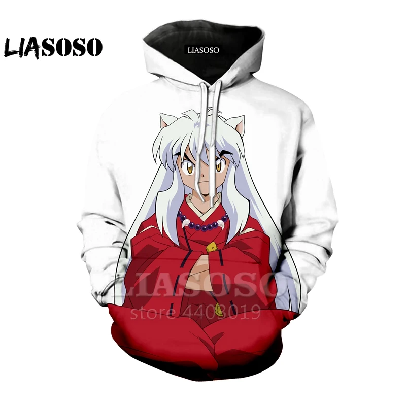 Модные толстовки liaseo для мужчин и женщин Аниме Inuyasha толстовка с 3D принтом