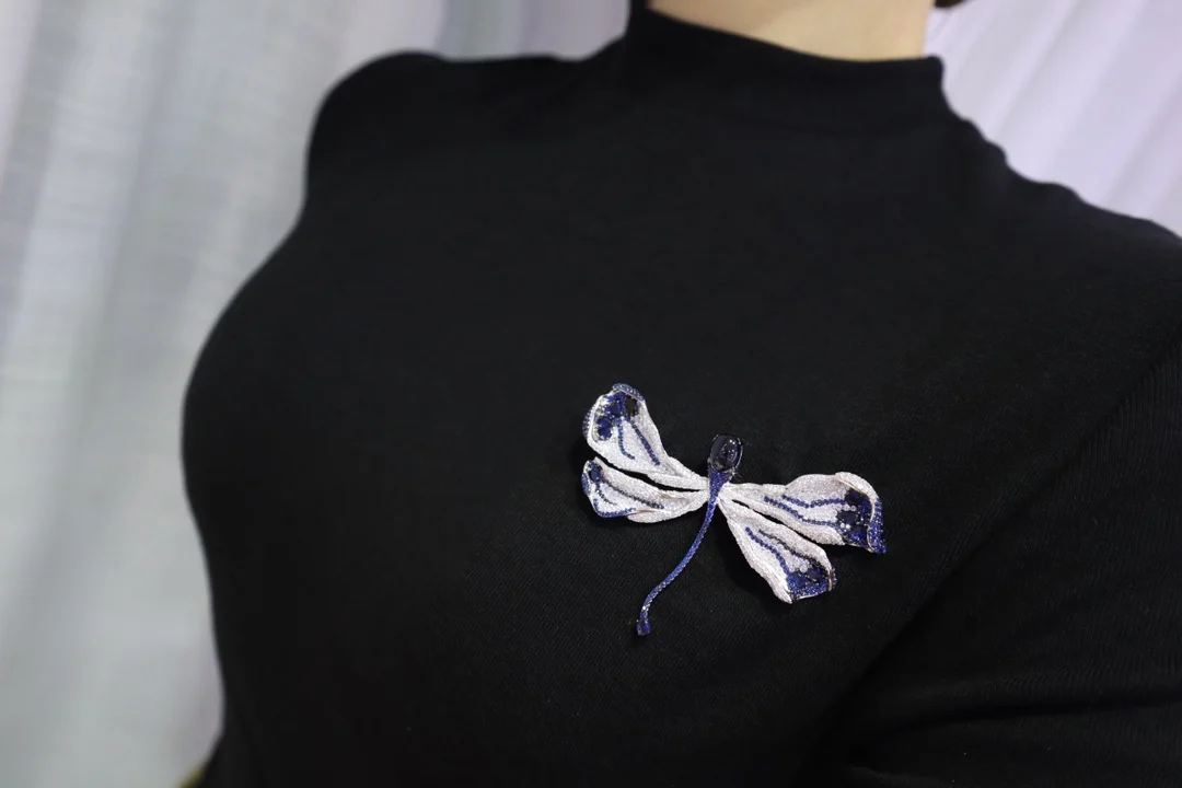 New Handmade Dragonfly Brooch Three Colors Same Price S925 Silver Inlaid With Zircon | Brooches