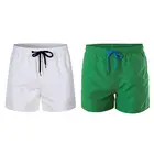 Шорты мужские с внутренней сеткой, модные быстросохнущие Короткие штаны на шнуровке, однотонные пляжные, для отпуска, летние