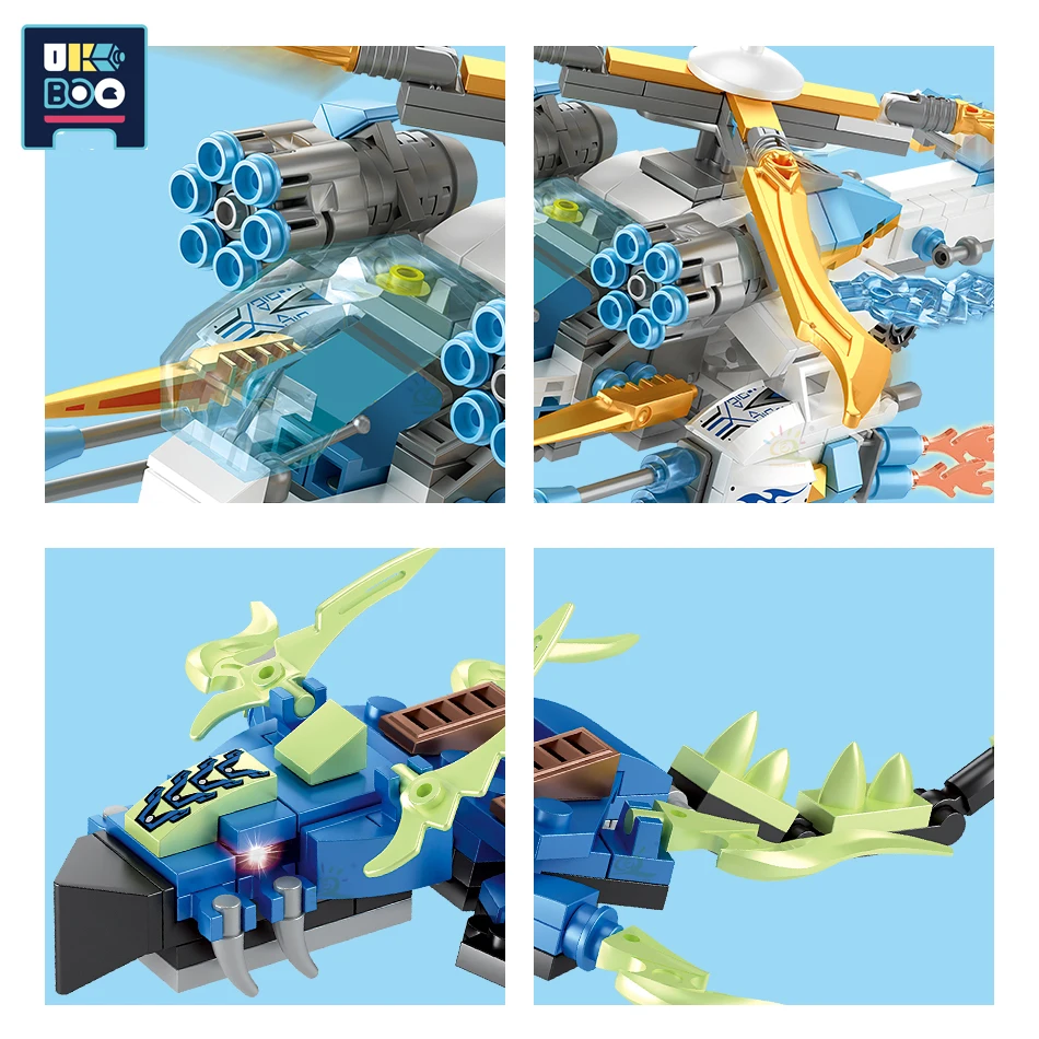 UKBOO 477PCS Storm Fighter Model City Ninja Building Blocks Helicopter Educational Figures Bricks Construction Toys for Children | Игрушки и