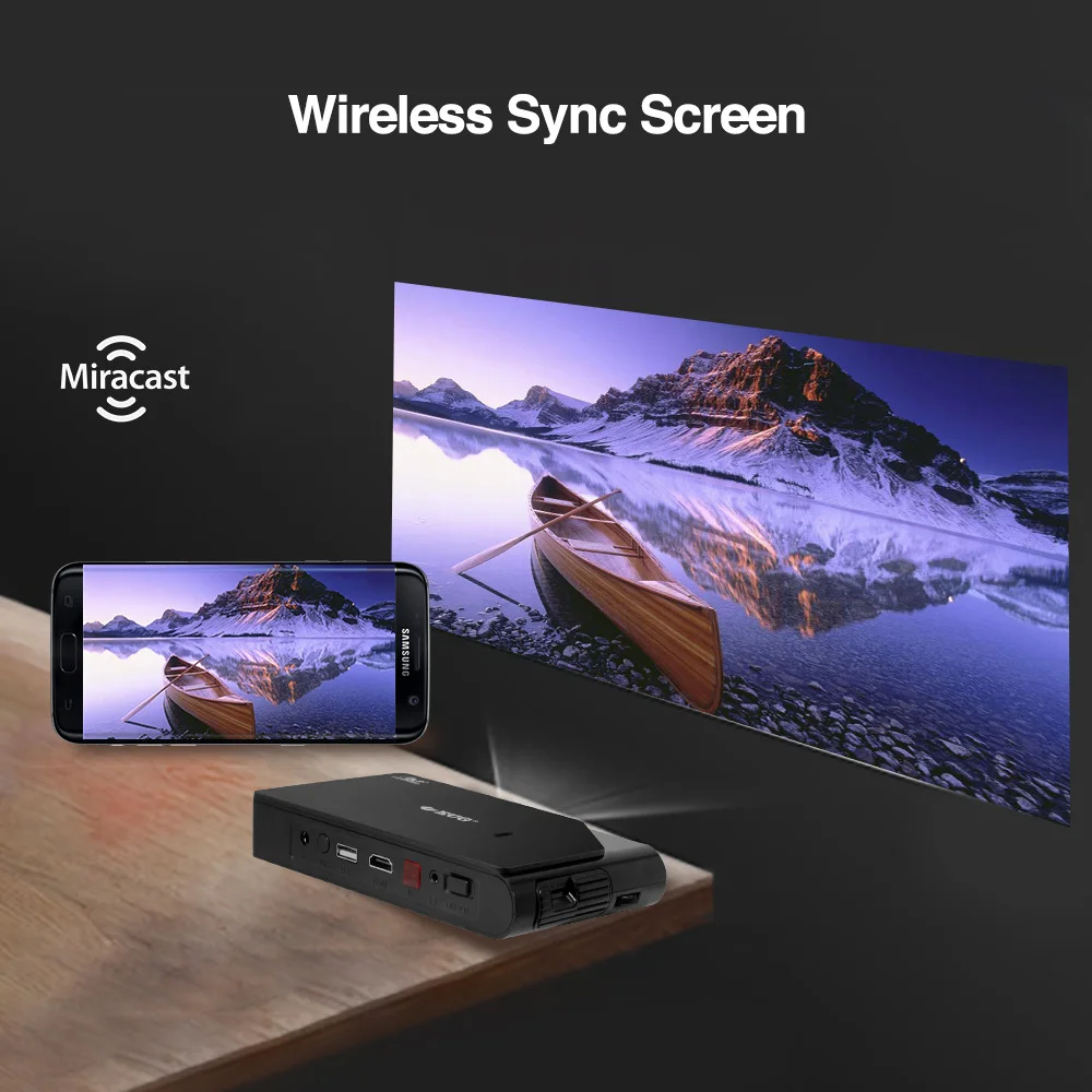 Портативный мини проектор для домашнего кинотеатра Led 3600 люмен D5W светильник