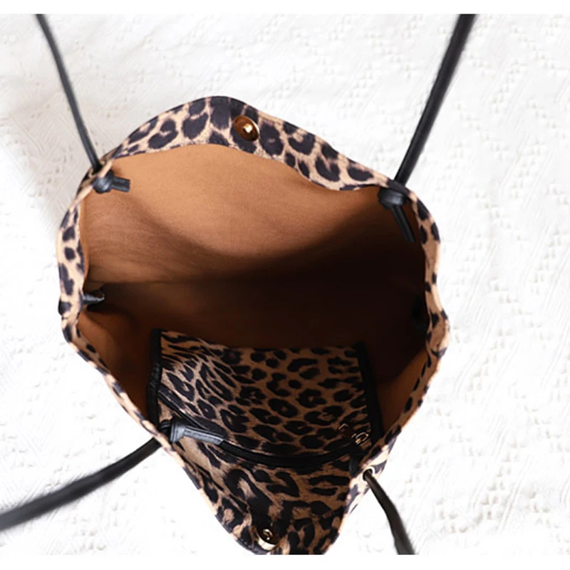 

New Fashion Leopard Print Shoulder Bags Women Classic Leopard Printing Top-handle Bag Female Casual Shopping Bag bolsos marca