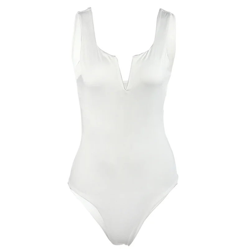 Комбинезон женский с глубоким V-образным вырезом пикантный Ромпер без рукавов