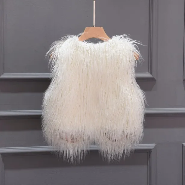 Жилет меховой для девочек Новинка осени 2021 однотонный жилет пальто одежда