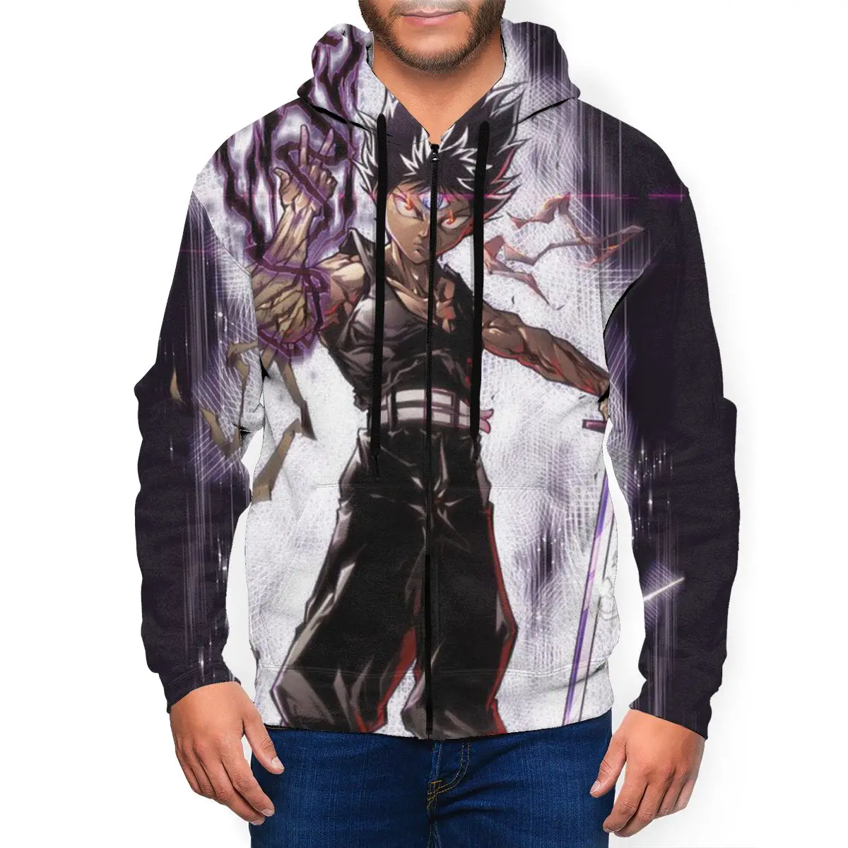 

Yu Yu Hakusho Anime 3D Printed Zipper Hat Hoodie for Men Women Fashion Winter Sweaters