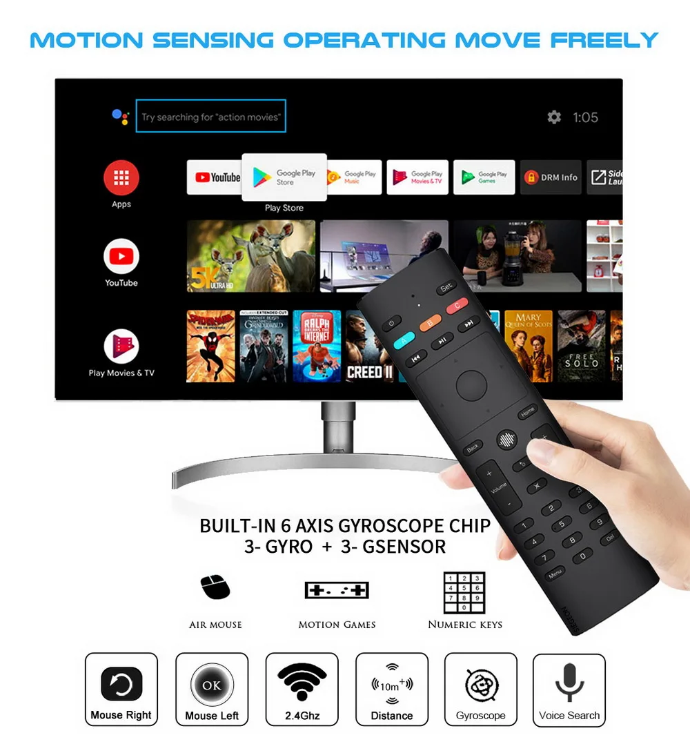 G40S Fly Air Mouse Google Voice Search микрофон гироскоп 2 4G Беспроводной 33Key ИК обучения G40