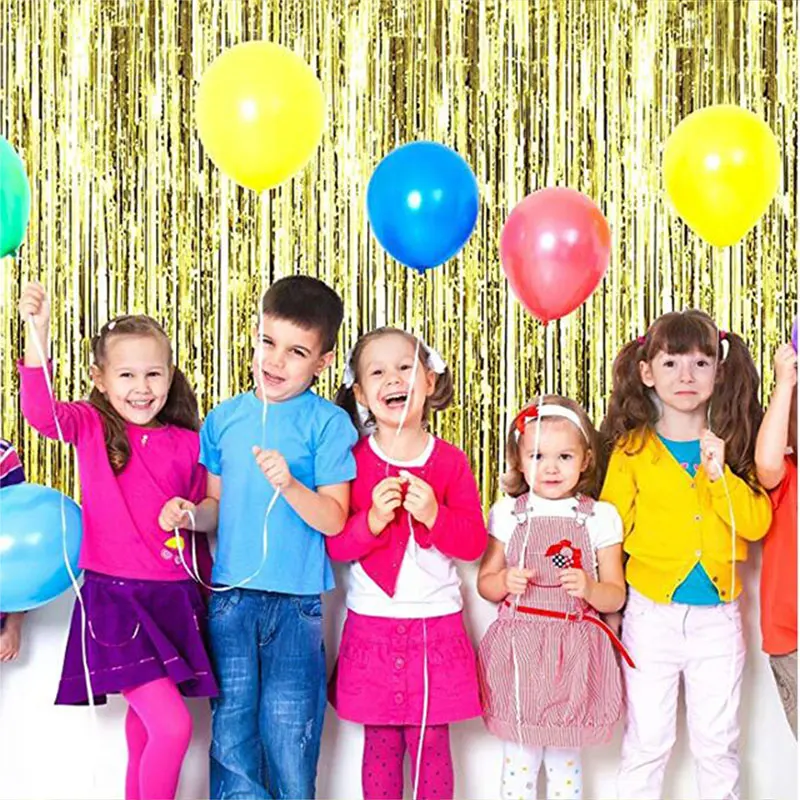 Девичник вечерние занавески блестящая золотая мишура бахрома фольга занавеска