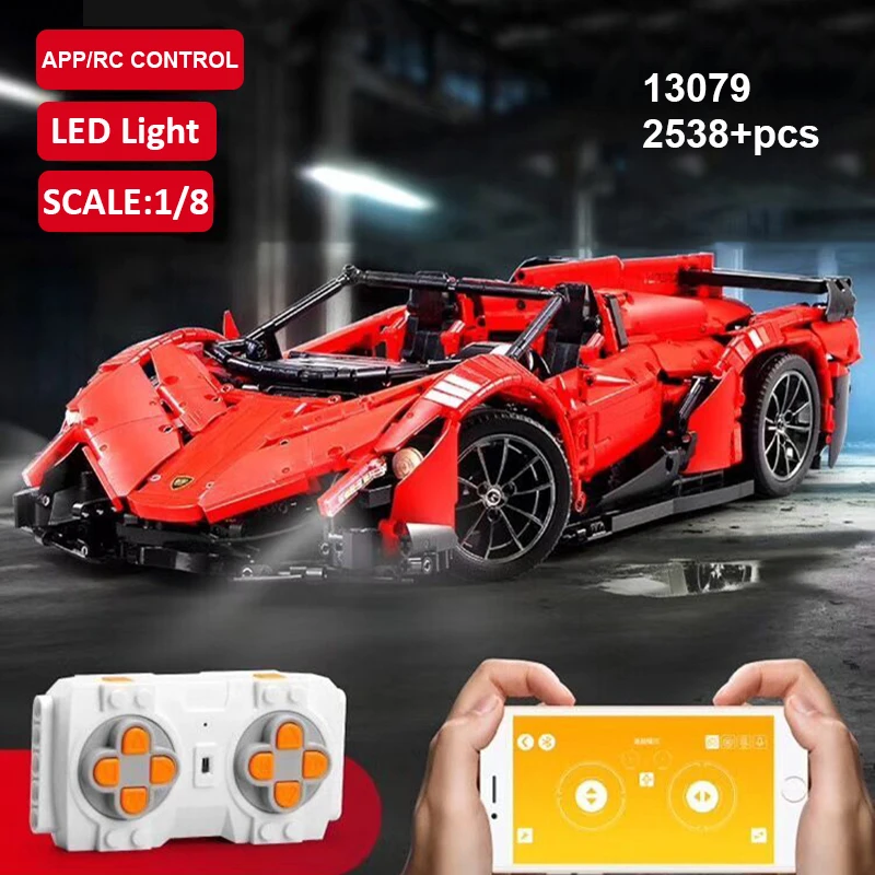 Новинка 13079 приложение RC Car MOC 10559 Veneno Roadster Motor Power Functions Fit Technic строительные блоки