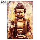 Картина с изображением золотого будды FULLCANG, 5d, квадратная круглая вышивка, Набор для вышивки стразы, украшение, FG0003