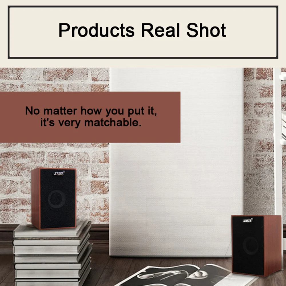 Проводные USB колонки SADA V-160 с деревянным сабвуфером 3 5 мм стереозвуком для ПК