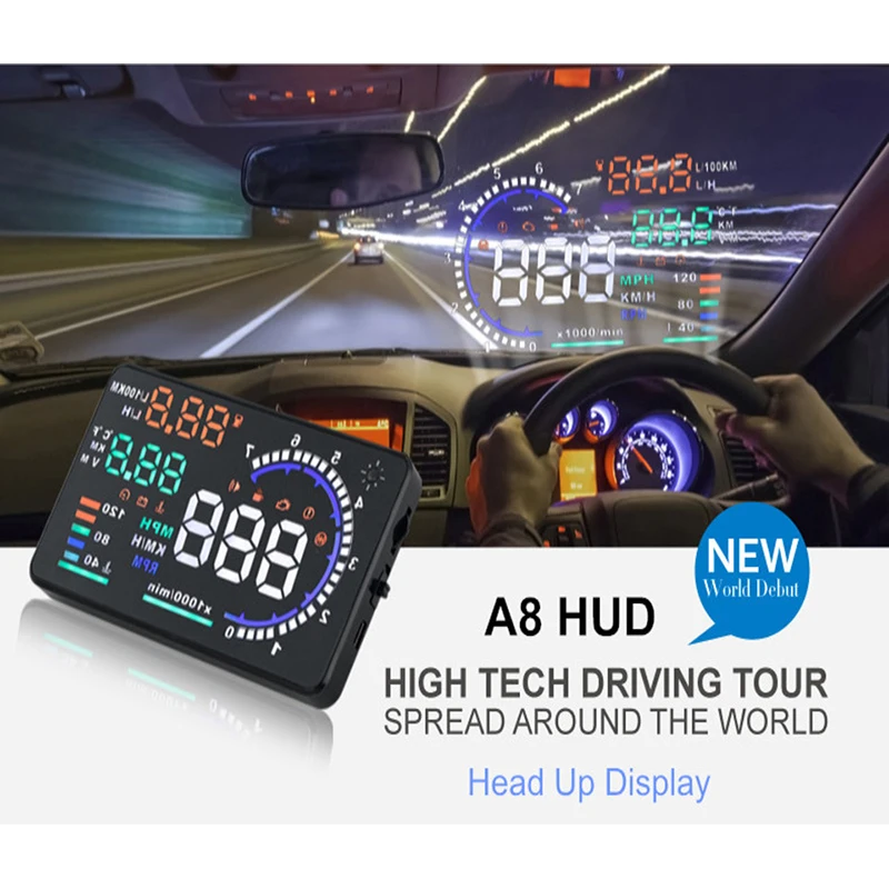 Автомобильный лобовой дисплей 5 &quotA8 светодиодный проектор лобового стекла OBD