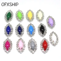 ofxship 10pcsset fashion diy candy color hand sewn jewelry accessories button rhinestone diamond crystal pearl wedding dress
