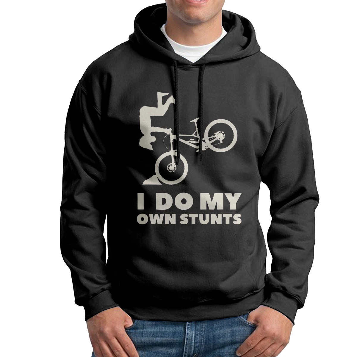 

Новинка, толстовки для мужчин, Свитшот из 100% хлопка с надписью «I Do My Own трюки», серые пуловеры