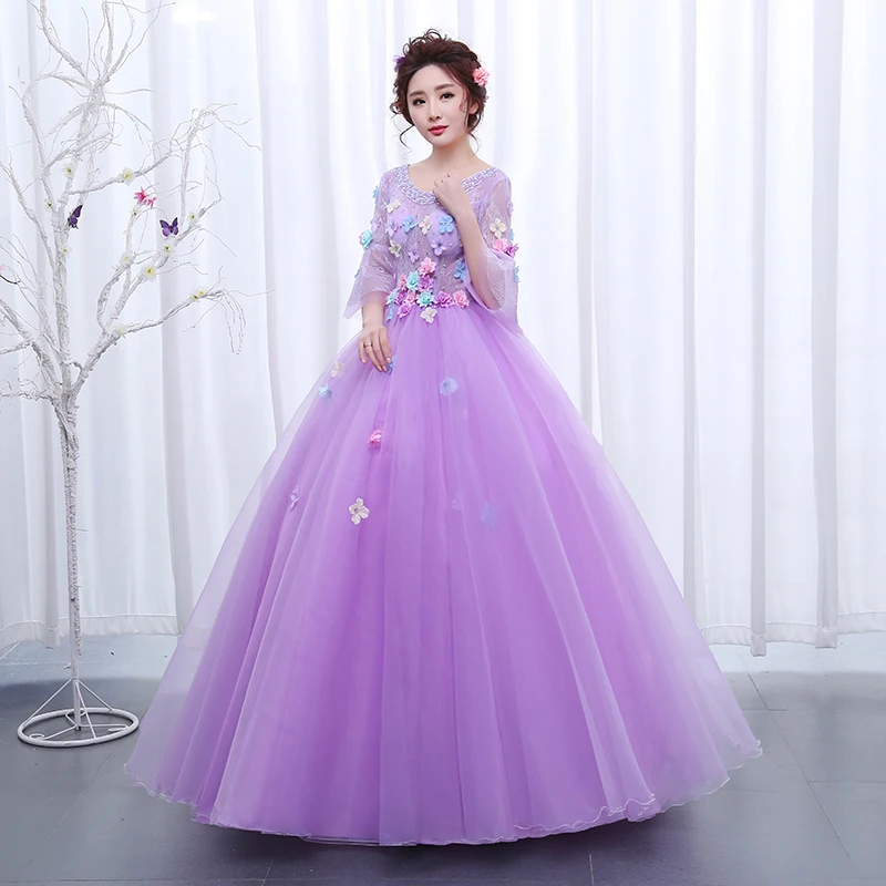 

100% реальная Лаванда карнавальное длинное средневековое платье женское платье викторианское платье/Мария-Антуанетта/Belle ball