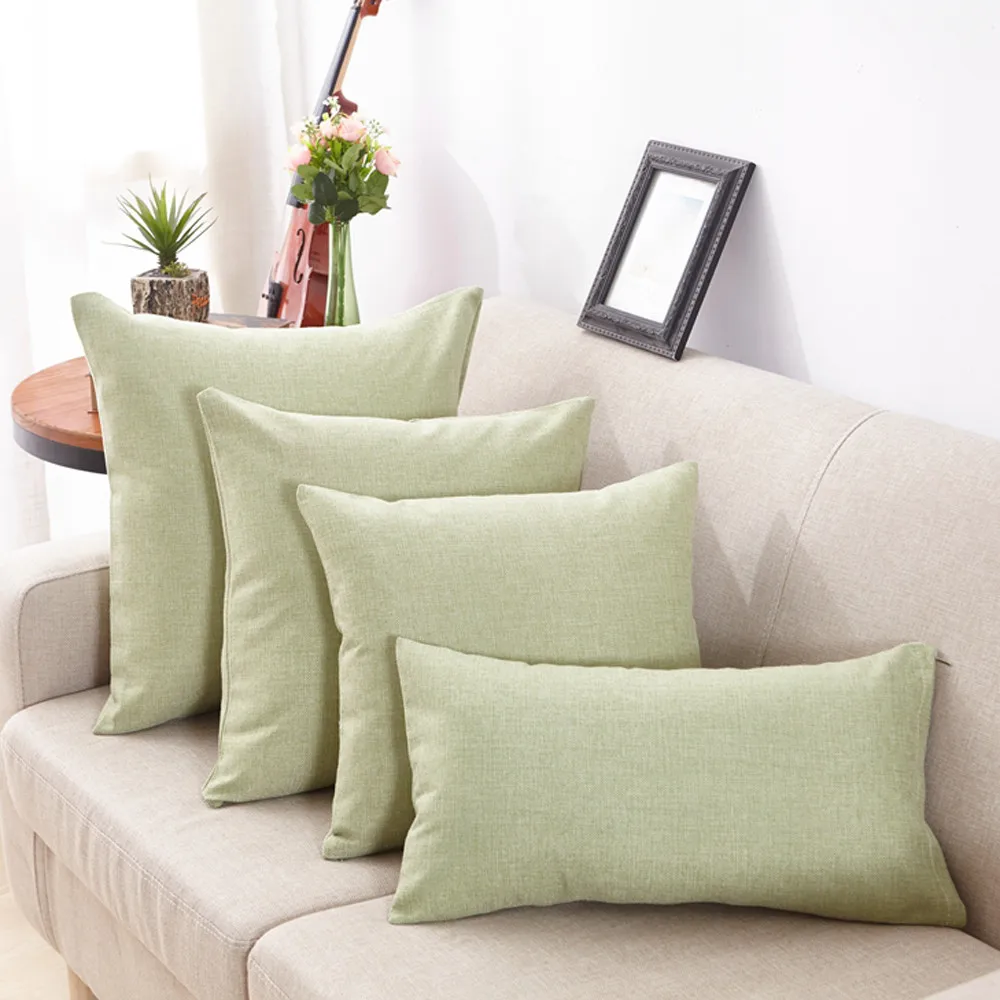 Простой Модный чехол для диванной подушки льняная хлопковая наволочка гостиной