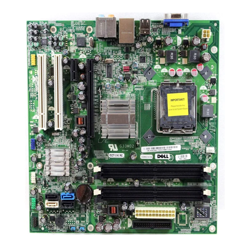 

Desktop Motherboard Dell Version G33M02 For Inspiron 530 530s Vostro 200 400 Systems IntelG33 DDR2 SDRAM Used Motherboard:G33M02
