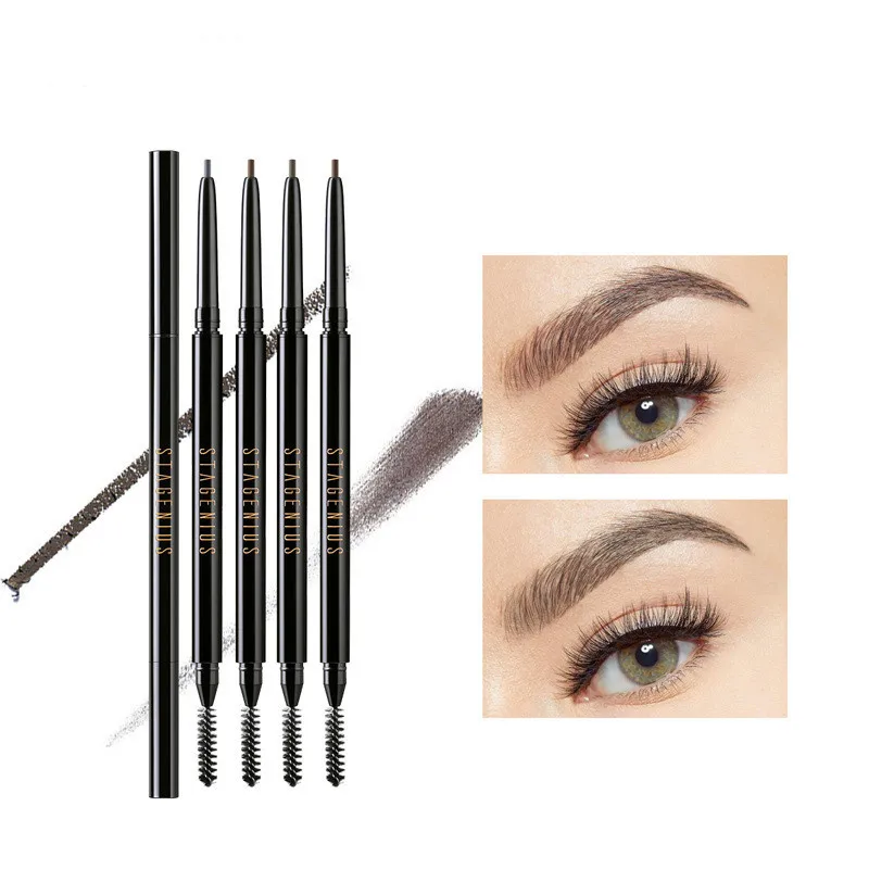 BearPaw Colorful Women Superfine Double-headed Eyebrow Pencil Micro-carved Sketch Durable Waterproof Brow Pen | Красота и здоровье