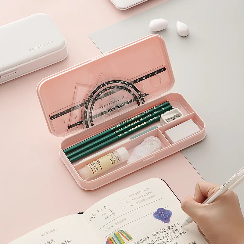 

Simple Macaron Color Frosted Big Pencil Box Kawaii Pencilcase School Pen Case Supplies School Box Pencils Pouch Stationery