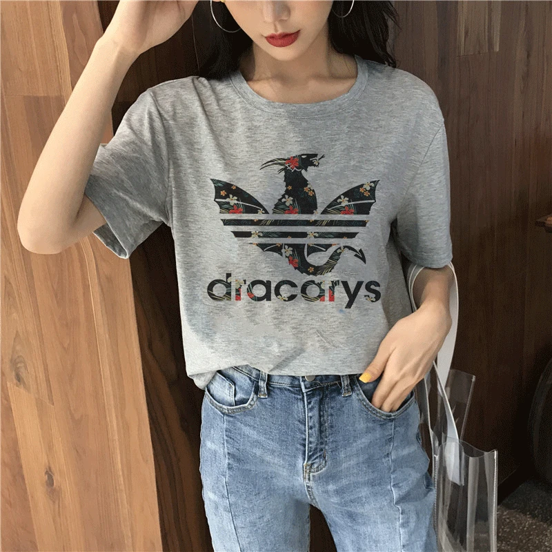 Новинка Dracarys «Игры престолов» Женская футболка женская летняя футболка с принтом дракона серые повседневные уличные модные футболки