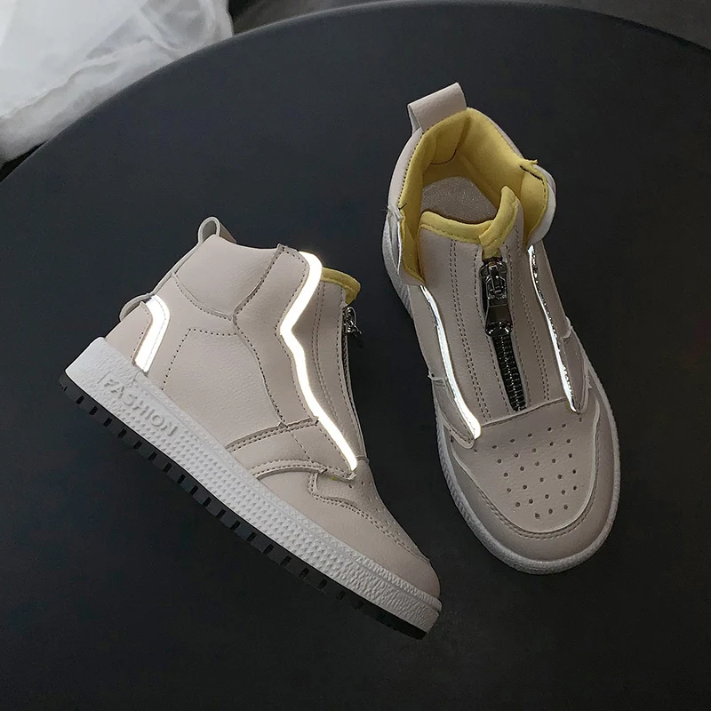 Детские осень-зима модные кроссовки высокая обувь для мальчиков и девочек